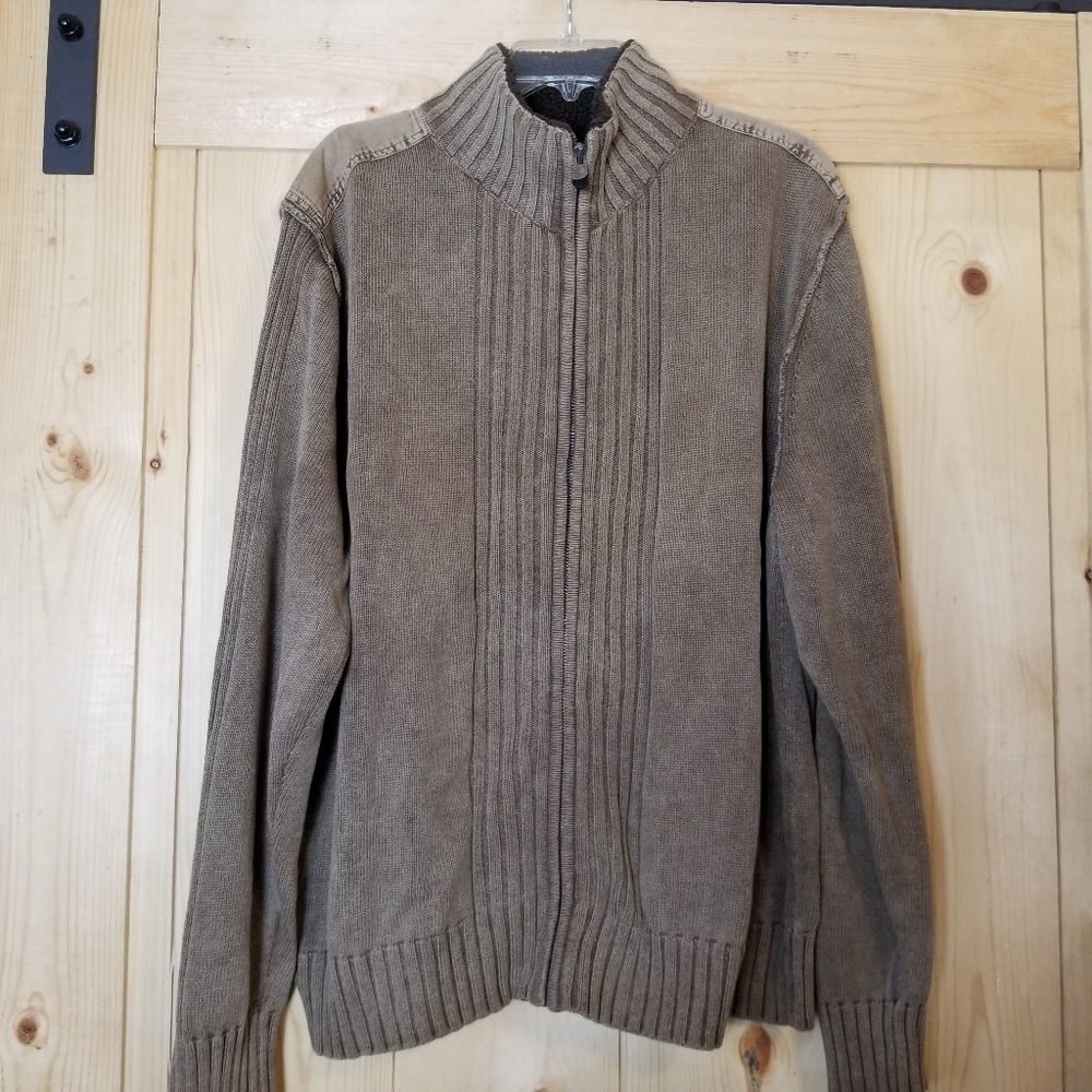 Solaris Full Zip High Fleece Collar Knit Sweater